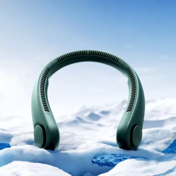 JISULIFE Neck Fan Life3 - hordozható vezeték nélküli USB-ventilátor lapátok nélkül, zöld