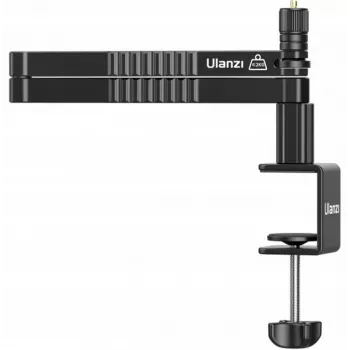 ULANZI LS26 mikrofonállvány forgókarral és asztali szorítóval, 750 mm hatótávolság, alumíniumötvözet, fekete