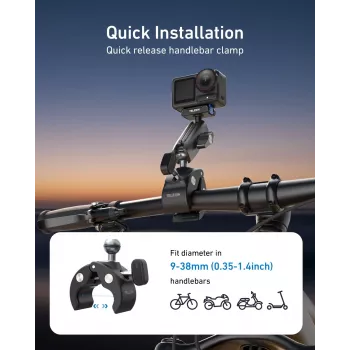 TELESIN Magic Arm szorítós rögzítés DJI Osmo Action 5 Pro/4/3, Osmo 360, GoPro, Insta360 készülékekhez – S3-HBM-14-TDJ