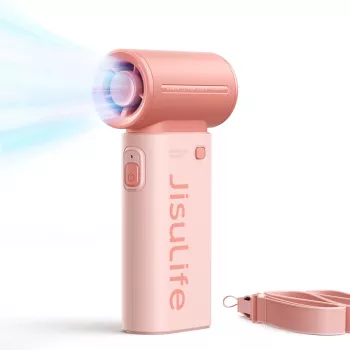 JISULIFE Life9 kézi ventilátor 3600mAh USB-C hordozható összecsukható asztali ventilátor - rózsaszín