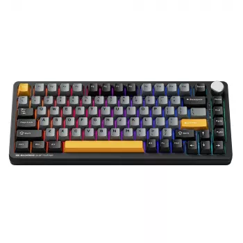 MACHENIKE K600-B82W tri-mode vezeték nélküli mechanikus játékbillentyűzet, 75% 82 gomb, Gateron Silver kapcsolók, per-key RGB, PBT keycaps, hot-swappable, fekete