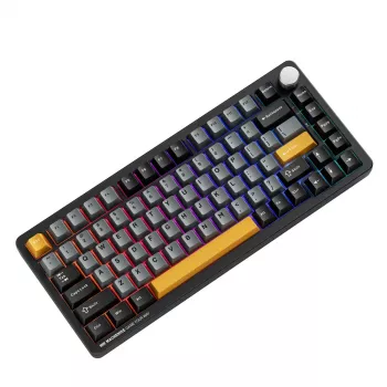 MACHENIKE K600-B82W tri-mode vezeték nélküli mechanikus játékbillentyűzet, 75% 82 gomb, Gateron Silver kapcsolók, per-key RGB, PBT keycaps, hot-swappable, fekete