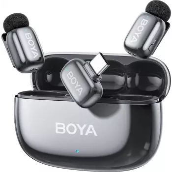 BOYA mini 2-02 Space Gray kétcsatornás shotgun kondenzátormikrofon