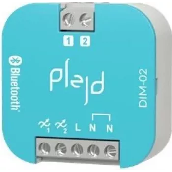 PLEJD DIM-02 2-csatornás rádiós dimmer, 2x100VA, Bluetooth Mesh, DIN-sín