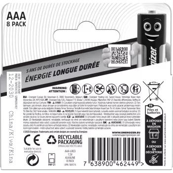 Energizer Everyday AAA/LR03 alkáli elemek, 8 darabos csomag (DHP8)