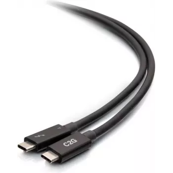 C2G 2,5 láb Thunderbolt 4 USB-C kábel - 40Gbps, 100W PD, 8K, fekete
