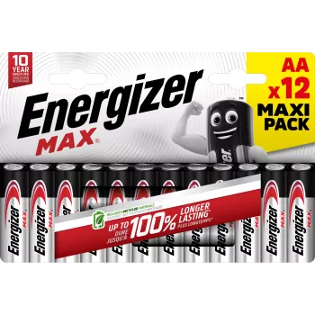 Energizer Max AA alkáli elem, 1,5 V, 12-es csomag