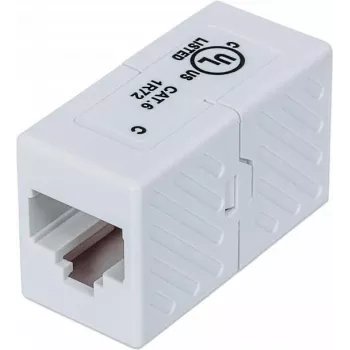 Intellinet 504751 Cat6 UTP RJ45 inline csatlakozó, aljzat-aljzat, fehér