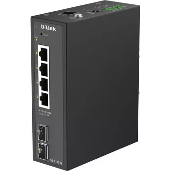 D-Link DIS-210G-06 ipari intelligens menedzselt switch 4 Gigabit Ethernet porttal és 2 SFP foglalattal