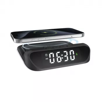 SBS ébresztőóra 15 W-os vezeték nélküli töltővel (TEWIRCLOCK)