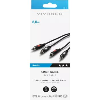 Vivanco 2xRCA to 2xRCA Audio Cable 2.5 m (VVA2RCA25MMK)