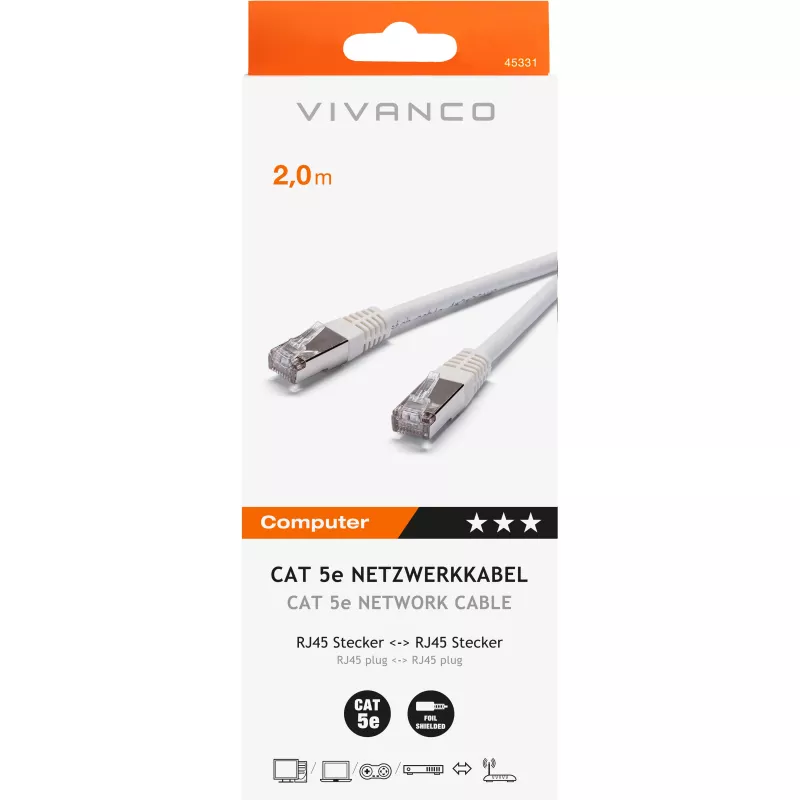 Vivanco CAT-5e patch-kábel 2 m (VVITLAN5E200W)