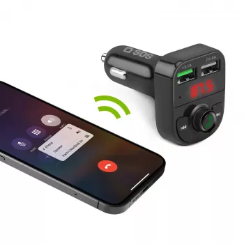 SBS TECARFM2USB Bluetooth FM-transzmitter kihangosító funkcióval és kettős USB-töltéssel