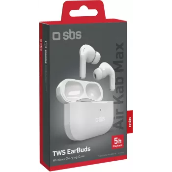 SBS Air Kab Max TWS fülhallgató vezeték nélküli töltőtokkal, fehér (TEEARTWSPMAXBTW)
