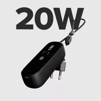 SBS TETRBB5000PD20 5000 mAh 20W Power Delivery power bank, fekete