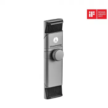 Manfrotto MTWISTGRIP univerzális okostelefon-tartó Twist-Lock rögzítéssel, alumínium, fekete/szürke