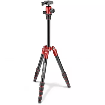 Manfrotto Element Traveller 5 szekciós alumínium állvány gömbfejjel, piros