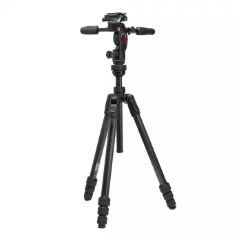 Manfrotto MKBFRTC4GTFB-3W Befree GT karbonszálas utazóállvány 3 utas folyadékfejjel, Twist-Locks, 10 kg teherbírás, 164 cm max. magasság, fekete