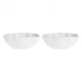 LA PORCELLANA BIANCA 2 darabos nagy kerek tálkészlet Villadeifiori - fehér, 23 cm