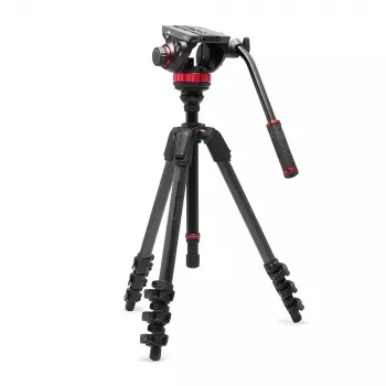 Manfrotto 055 Carbon Fiber videó állványrendszer 502AH fluid fejjel