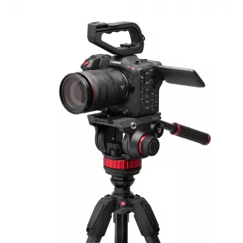 Manfrotto 055 Carbon Fiber videó állványrendszer 502AH fluid fejjel