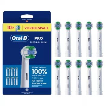 Oral-B Pro Precision Clean cserefejek, 10 darabos csomag, közepes sörték, CleanMaximiser technológia, kompatibilis minden Oral-B akkumulátoros fogkefével a Pulsonic és iO kivételével