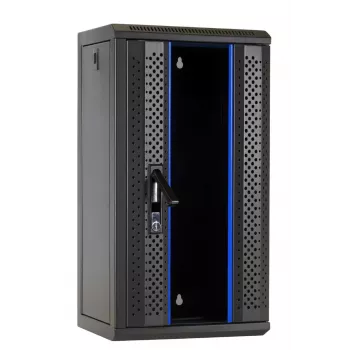 DSIT DS10-3312 12U 10 inch fali szerverház üvegajtóval, 312x310x618 mm, fekete
