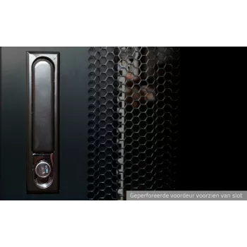 DSIT 42U 19 inch szerver rack szekrény perforált elülső ajtóval, 600x1200x2000 mm, fekete