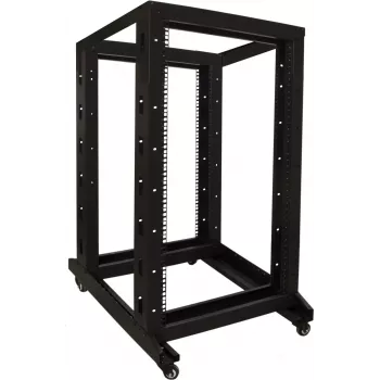 DSIT 22U 19 inch szabadon álló szerverrackszekrény görgőkkel, 600x800x1200 mm, összeszerelés nélkül, fekete