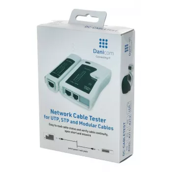 DSIT hálózati kábelteszter RJ11 RJ12 RJ45 ISDN Cat5 Cat5e Cat6 Cat6a UTP STP-hez LED kijelzéssel