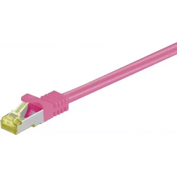 DSIT RJ45 hálózati kábel S/FTP (PiMF) Cat.7 nyerskábelből, rózsaszín, 1m (DC-79-010)