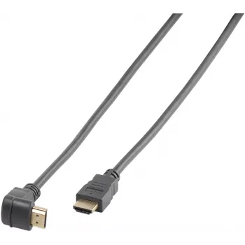 Vivanco High Speed HDMI cable with Ethernet, 90 degree angled, 1.5 m, Black (VVVHDMI30M1M90K)