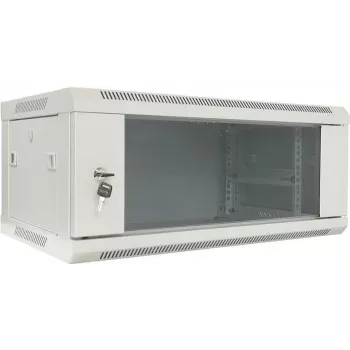 DSIT DS6404W 4U fali szerver szekrény üvegajtóval, 600 x 450 x 280 mm, fehér