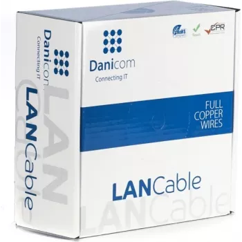 DSIT DANICOM CAT5e FTP 100m kültéri kábel, tömör, PE, fekete, gigabit