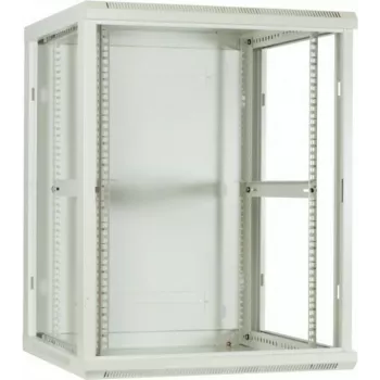 DSIT 18U fali szerver szekrény üveges ajtóval, 600x600x900 mm, fehér