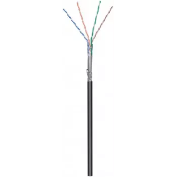 DSIT CAT6 kültéri hálózati kábel S/FTP AWG 26/7 rugalmas 305 m fekete CCA