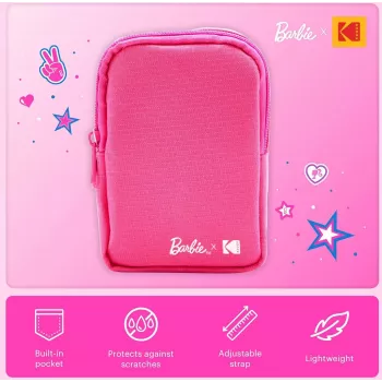 Kodak x Barbie puha tok cipzárral és vállszíjjal Printomatic és Step Slim készülékhez, rózsaszín (RODBCMPK)