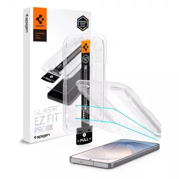 Spigen Glas.tR EZ Fit Pro AC 2 darabos edzettüveg képernyővédő Samsung Galaxy S26 FE készülékhez - átlátszó, 9H keménység, automatikus igazítókeret