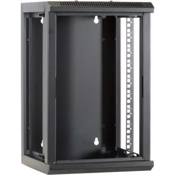 DSIT 9U 10 inch fali szerverrack üveges ajtóval, 312x310x486 mm, fekete