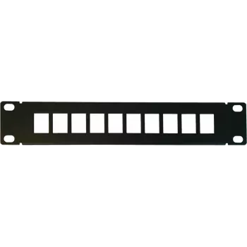 DSIT DS10-Patch-10UTP 10 portos betöltetlen UTP keystone patch panel, 1U 19 inch rack-montázs, fekete