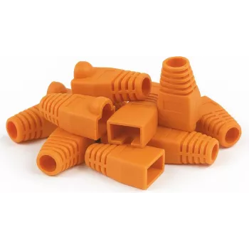 DSIT Danicom RJ45 Boot narancssárga, 10 darabos csomag – horgok nélküli tehermentesítés Ethernet-kábelekhez