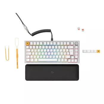 Glorious GMMK Pro mechanikus billentyűzet, 75% előre összeszerelt, ISO UK kiosztás, fehér
