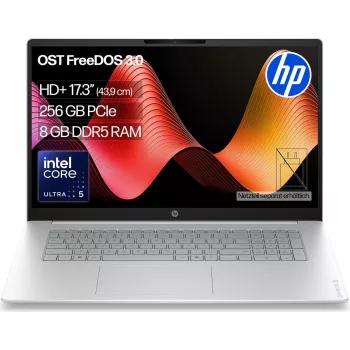 HP OmniBook 3 17-dg0054ngx 17,3 inch Full HD laptop - Intel Core 5 225U, 8GB RAM, 256GB SSD, FreeDOS, természetes ezüst