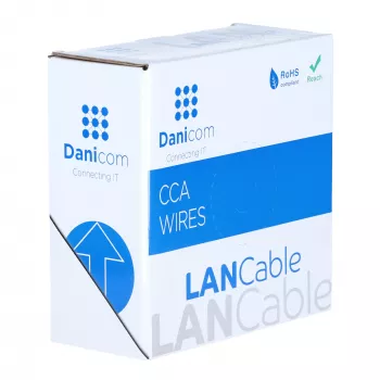DSIT CAT5e U/UTP 50 m CCA hálózati kábel tekercsen, szürke (DC-UTP5CCA50-GRY)