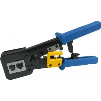 DSIT átvezetős RJ45 krimpelőfogó kábelvágóval és kábelcsupaszítóval (DC-TOOL-RJ45-PT)