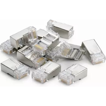DSIT DANICOM FTP RJ45 CAT6 átvezetős hálózati csatlakozó flexibilis kábelekhez, 10 darabos csomag