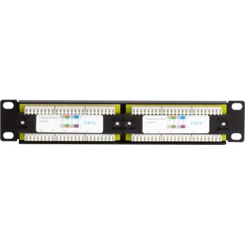 DSIT DS-10Patch6-12UTP 10 inch 12 portos UTP CAT6 patchpanel, 1U rackbe szerelhető, fekete