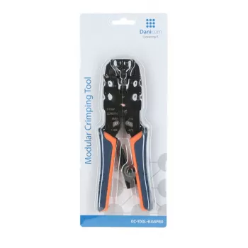 DSIT DC-TOOL-RJ45PRO professzionális crimpelőszerszám RJ45 csatlakozókhoz kábeldarabolóval és kábelcsupaszolóval