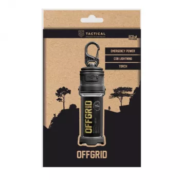 Taktikai OffGrid LED zseblámpa powerbank 2000 lumen, 5000 mAh, USB-C, IPX6, zoomolható