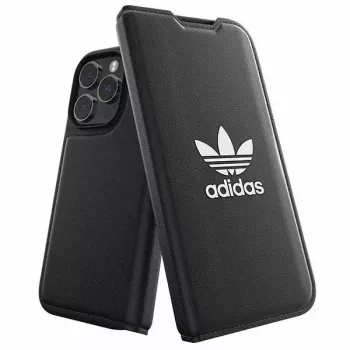 Adidas Originals Basic Booklet tok iPhone 14 Pro, fekete és fehér